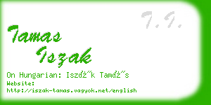 tamas iszak business card